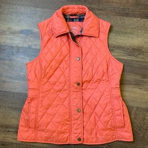 L.L.Bean Quilted Riding Vest orange/ coral Small